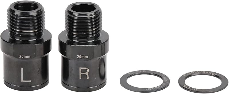 BuyWeek Titán Ötvözetű Kerékpár Pedál Hosszabbító 20mm - Fekete Pedálszár Toldó Országúti és Hegyi Kerékpárokhoz, Zajcsökkentő Kialakítással