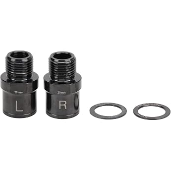BuyWeek Bicycle Pedal Extension 20 mm Bicycle Pedal Extender Titanium Alloy Pedal Extension Spindle for Mountain Bike Road Bike Black