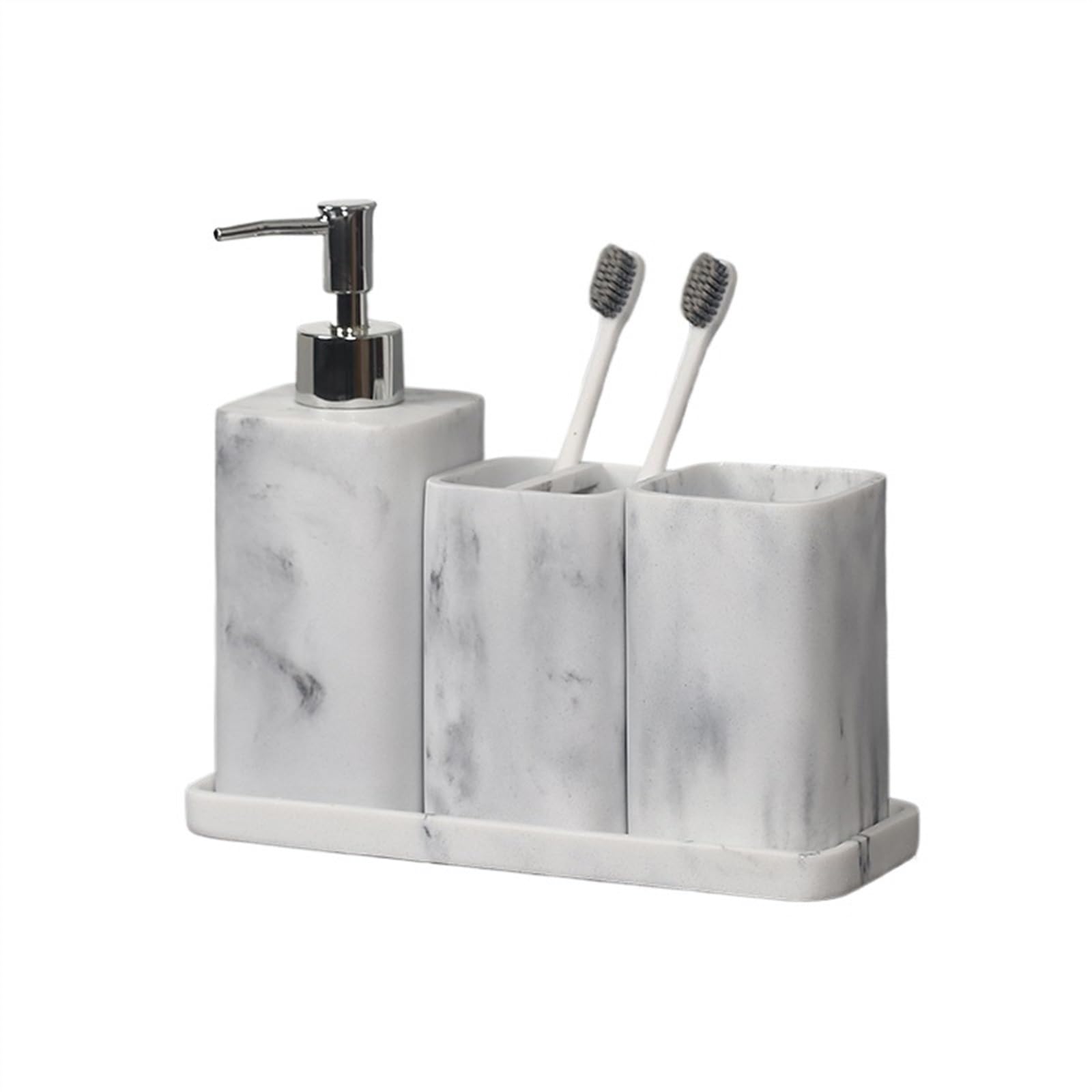Set accessori bagno 4 pezzi da appoggio in resina bianco con decoro marino | Coral | Leroy Merlin