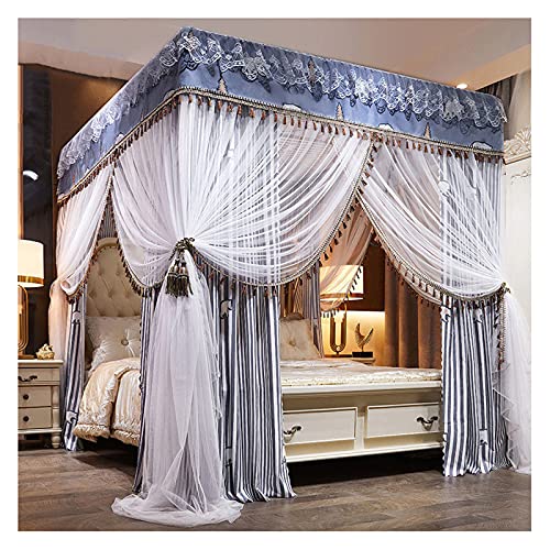 Dosel de cama de matrimonio estilo princesa con soporte de metal 2
