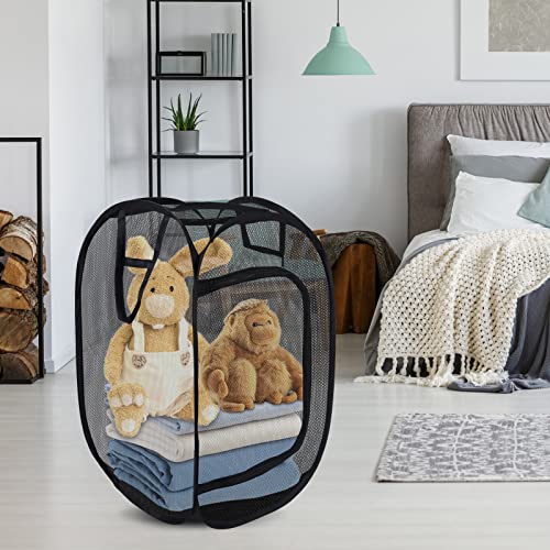 Simplized Popup Laundry Hamper (1 & 2 Pack) Foldable Pop-Up Mesh Hamper Dirty Clothes Basket W Carry Handles (Zippered Popup - 1 Pack) #TOP7