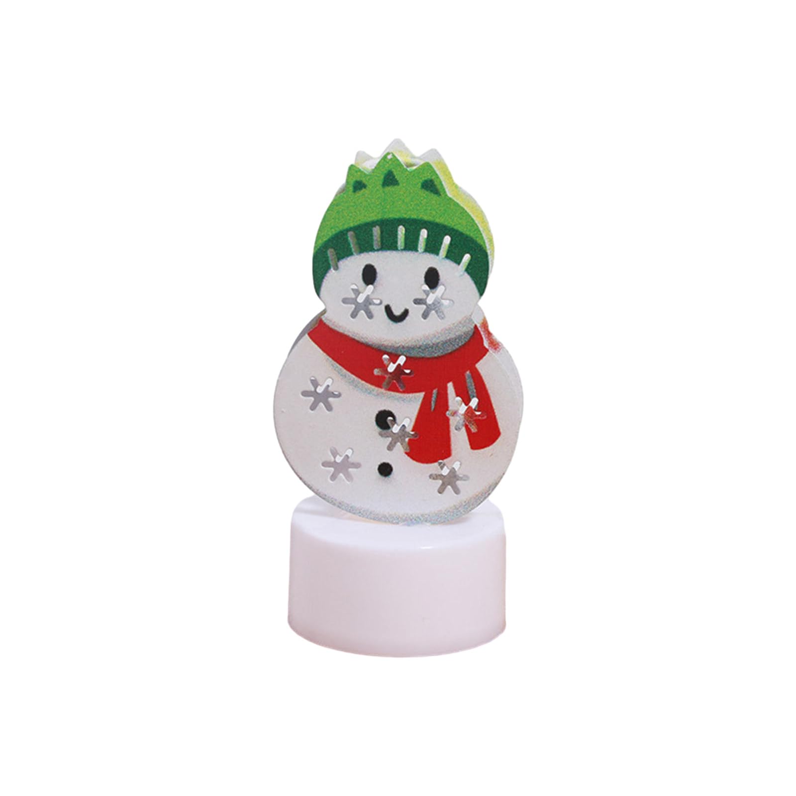 Tsophreniq Christmas Decoration Electronic Light Tree Santa Snowman Creative Night Lights Tabletop Ornament Decor LED Flameless Light