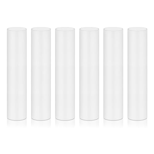 Fundas de plástico blancas de 4 pulgadas de alto, fundas para candelabros, base de candelabro E12, juego de 6