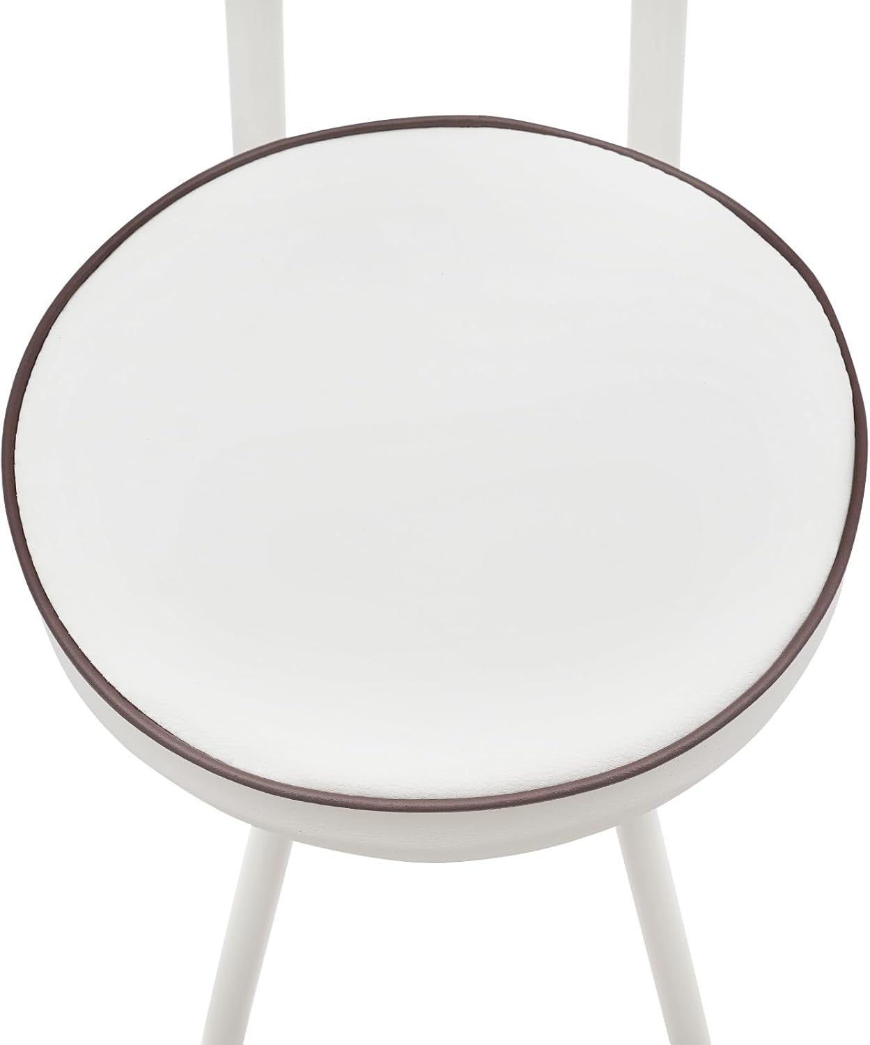 Folding Bar Stool with Backrest Set of 2, White Modern Foldable Counter Tall Chairs with PU Cushion, Portable Steel Frame 25.6" Height Stools for Kitchen Island Cafe