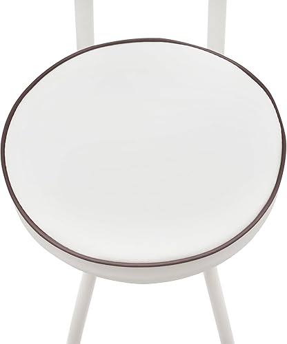 Miniatura 4 de Juego de 2 taburetes de bar plegables portátiles de 34.7 pulgadas, silla plegable alta portátil con respaldo y reposapiés, asiento de cuero