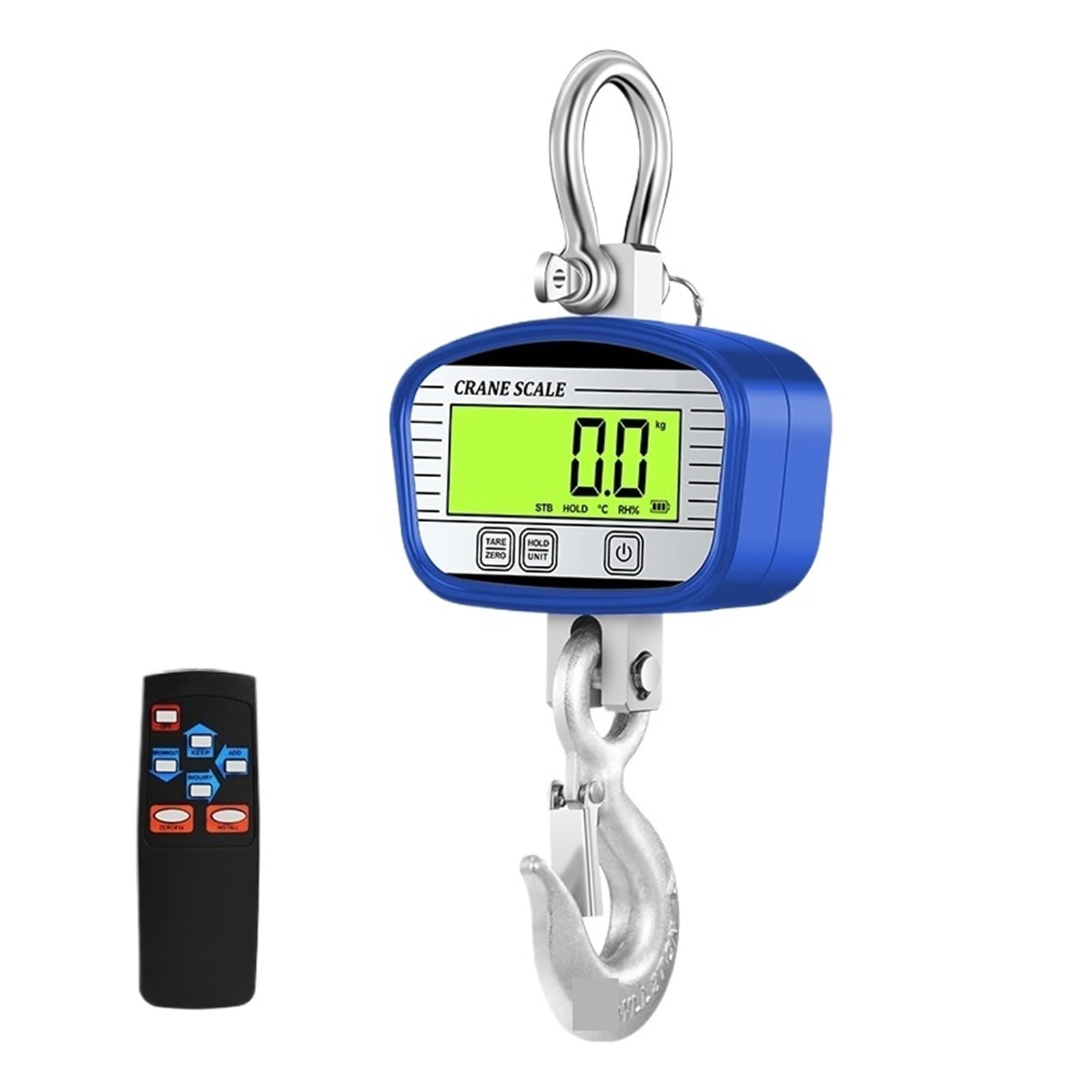 Hängewaagen, Digitale Industriewaage for Krane, 2 Tonnen, 0,1 kg LCD, Hochleistungs-Hakenkranwaage(Blue)