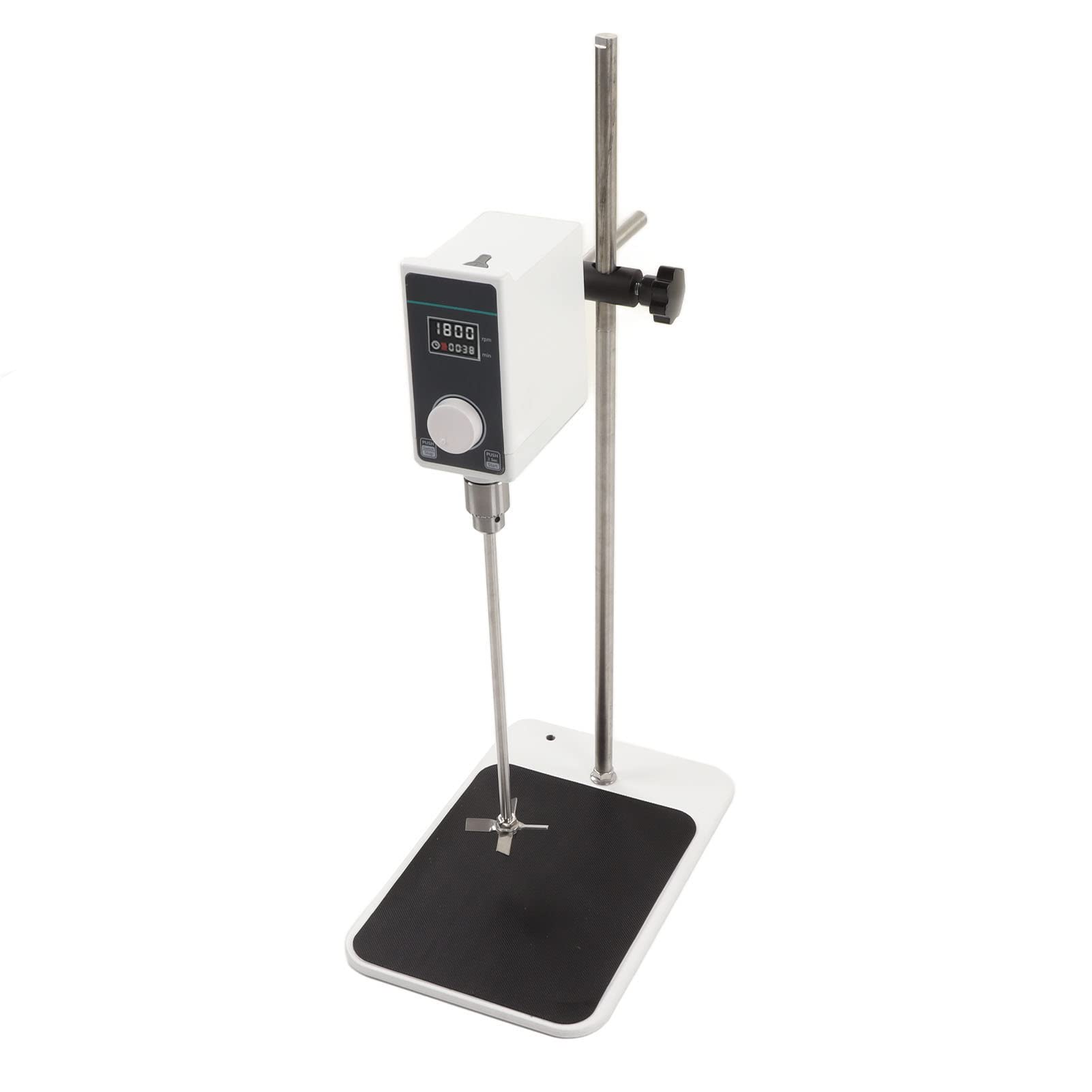 Agitador Mezclador Digital de Sobremesa 100-1500RPM 10L 8000mPas LCD con Parada Automática y Protección contra Sobrecarga para Laboratorio Química Pintura (Enchufe de la UE)