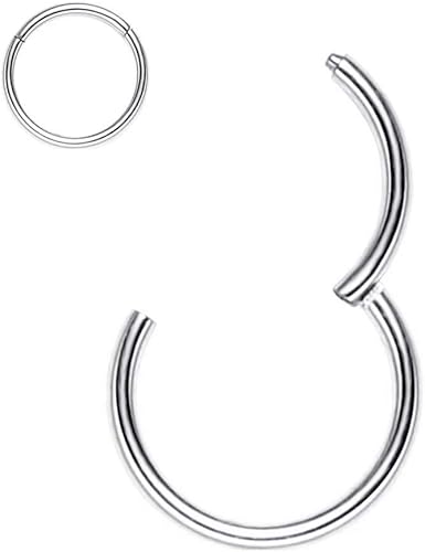 Aro para nariz, con bisagra de acero quirúrgico 316L, 20G 18G 16G 14G, anillo, para oreja, joyería de piercing, diámetro desde 5mm hasta 14mm, oro,