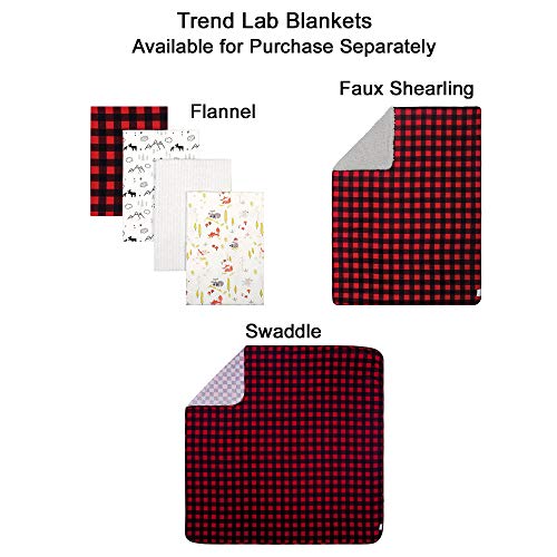 Trend Lab Lumberjack Moose Forest Animal Theme Buffalo Plaid 3 Piece Baby Crib Bedding Set #TOP7