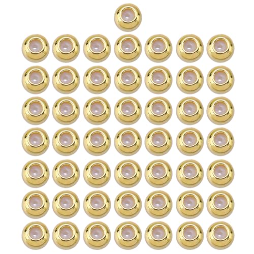 50 cuentas espaciadoras, accesorios para la fabricación de joyas, topes, perlas fáciles de enhebrar, para joyas, estructura de latón