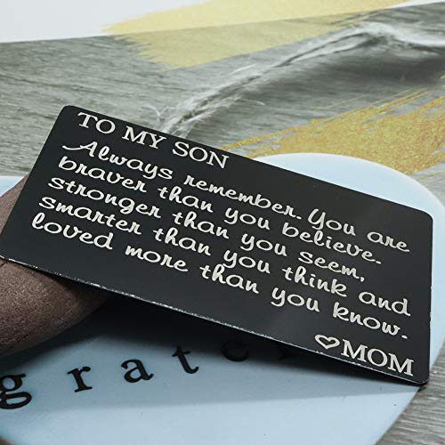Jstud Inspiration Wallet Insert Cards Engraved You are Braver Stronger Metal Wallet Insert Birthday Gifts for Son from Mom2