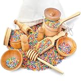 Sensory-N-Stuff - Wooden Tool Set for Sensory Bin (10 Piece), Child-Sized Montessori Sensory Toys for Developing Fine Motor Skills, Smooth Wooden Toys, Bin Scoops and Tools