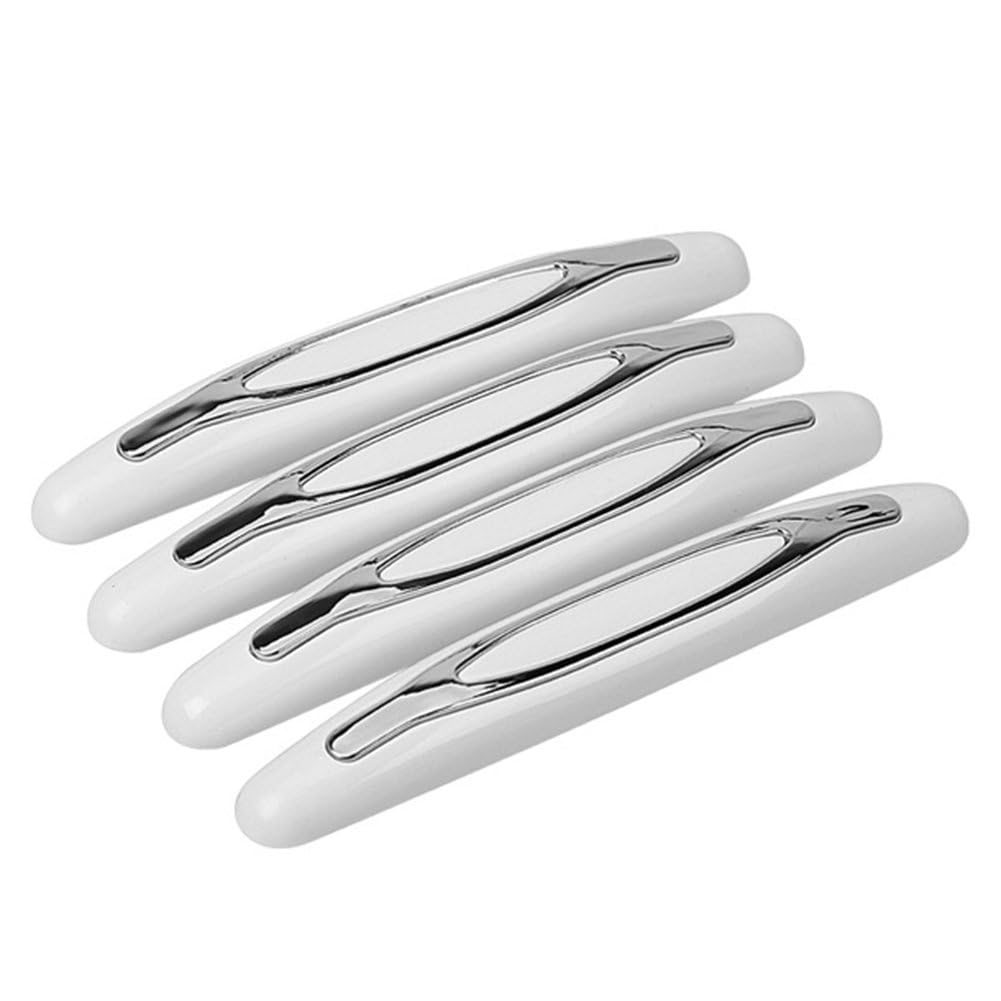 YU WELL 4Pack Car Anti-scratch Strip, Universal Car Auto Door Edge Trim Guard Protector Anti-scratch Decor Strip Sticker (White/Silver, Model 1)