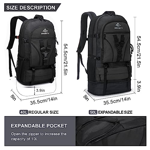 Semsty Hiking Backpack, 40L+10L Expandable Travel Backpack Flight Approved, Camping, Travel Backpack For Men And Women #TOP1