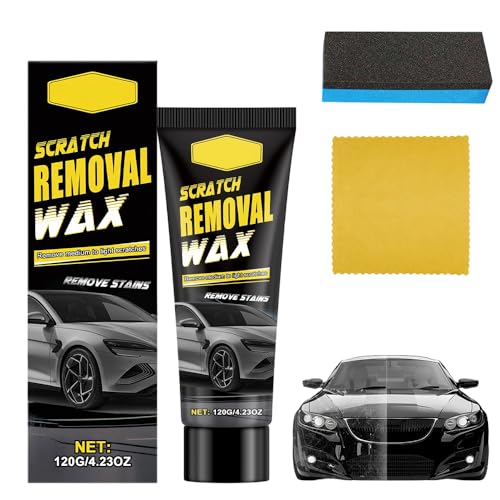 Car Scratch Removal Wax, Remove Medium and Light Scratches, Upgrade Scratch Repair Polishing Wax, Professional Car Scratch Remover Paste with Towel & Sponge (1 Set)