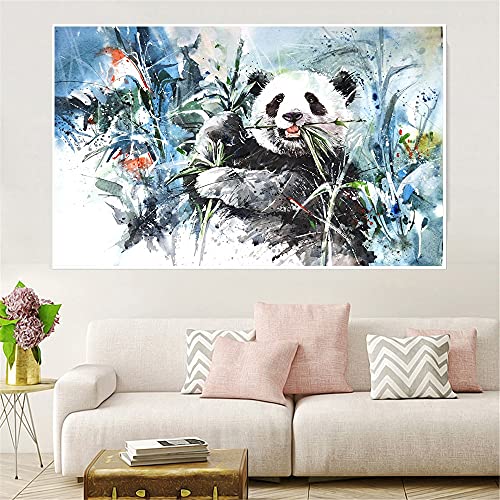 Kit de peinture diamant complet panda 60x120cm pour décoration salon