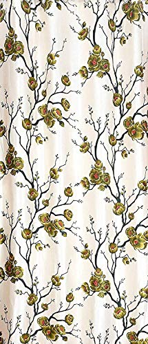 Image of Set of 2 Long Door Curtains-9 Feet, Green