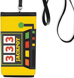 One Arm Bandit Illustration Jackpot Phone Wallet Purse Hanging Mobile Pouch Black Pocket