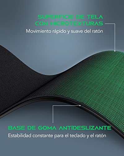 Black Shark Alfombrilla de ratón XXL para videojuegos, 1200 x 600 mm, tamaño grande, alfombrilla de ratón XXL con superficie impermeable con base de goma antideslizante, accesorio para juegos Manta P4 - imagen 2