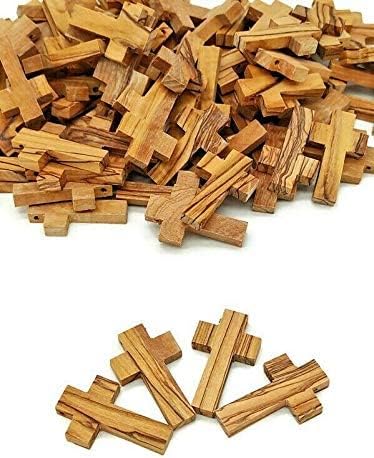 Hand Made 100pc Cross Olive Wood cross Jerusalem Holy Land For Necklace Maker