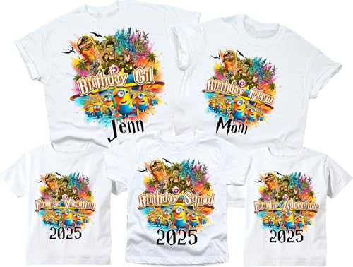 Custom Colorful Custom Family Matching Shirt, Adventure Park Personalized Family Vacation Matching Shirts. Spring Break Trip. Birthday Squad. Birthday Crew. DT3163