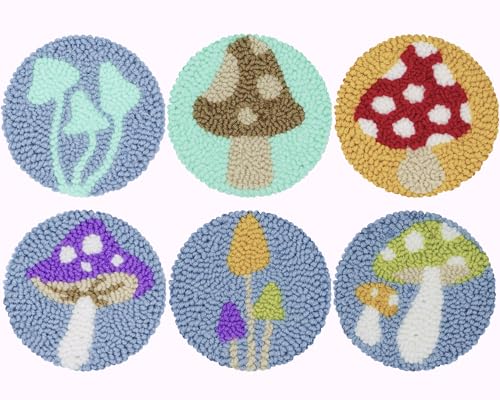 Image of Mefatus Punch Needle Kit for Beginners Adults Kids Keychain Accessories for Backpacks, Bags, Car Key Ring Easy Punch Needle Embroidery Kit Tool Threader Fabric Hoop Yarn Rug Tufting