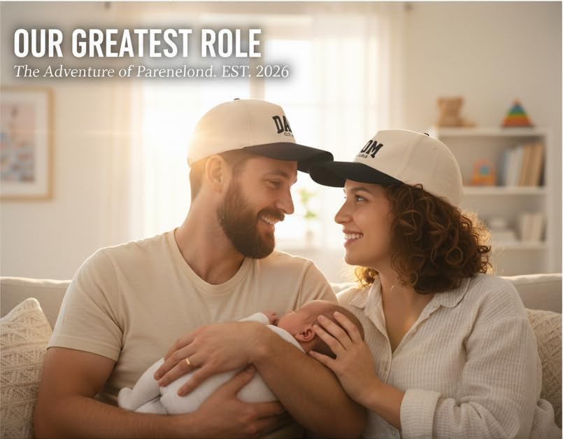 Mom and Dad Est 2026 Matching Hats | Pregnancy Announcement Gifts for Couple | Parents to Be Gifts New Mom & Dad - Image 5