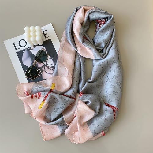 Image of MALINA Women's Polyester Silk Satin Stole Scarf - Soft Lightweight Fashion Wrap, Elegant Floral & Gradient Design, summer stole,Scarf For Women,Premium Stole,Large Size 180x90 cm'