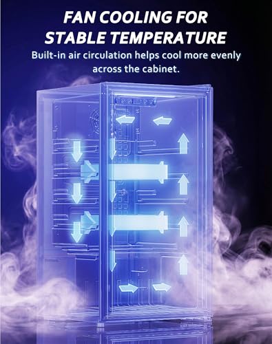 Image of Tehanld 3.2 Cu.Ft Beverage Refrigerator, 130-Can LED Glass Door Fridge