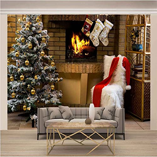 Papier peint canevas Noël poster 3D qualité HD 350x256 - 3