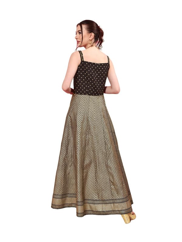 Image of Ahalyaa Chevron Printed Maxi Ethnic Dress