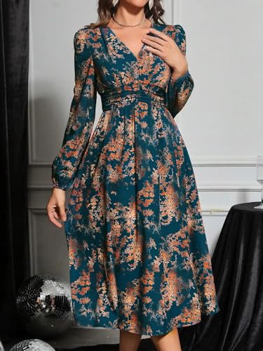 Image of Leriya Fashion V Neck Maxi Dress for Woman |Aline Dress for Women |Long Flared Dress for Womens|Summer Casual Outfit Wear Events, Date & Evening Look |Perfect Gaun Wear for Woman's