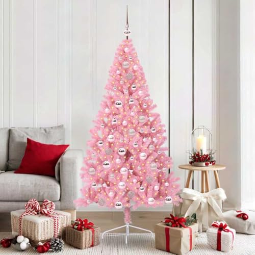 Árbol de Navidad artificial rosa con luces LED GeenYuu 180 cm 2