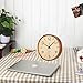 KAMEISHI 8 Inch Desk Clocks Wood Silent Non-Ticking Battery Operated Analog Table Clock Round Sweep Quartz Wall Clocks for Kids Living Room Bedroom Bedside Large Numerals Decor KSZ828 Brown