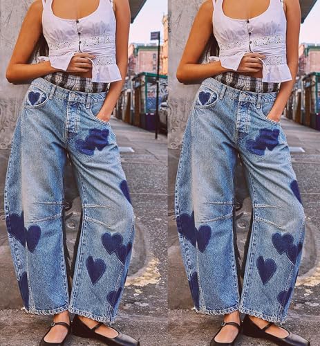 Ru Sweet Women's Barrel Jeans - Wide Leg, Mid Rise, Cropped Boyfriend Jeans - Denim Pants4