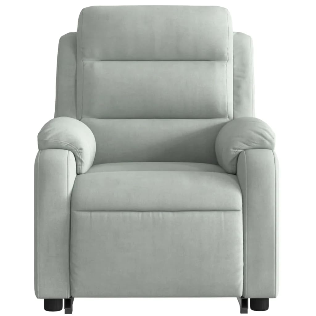 vidaXL Fauteuil de Massage inclinable Gris Clair Velours