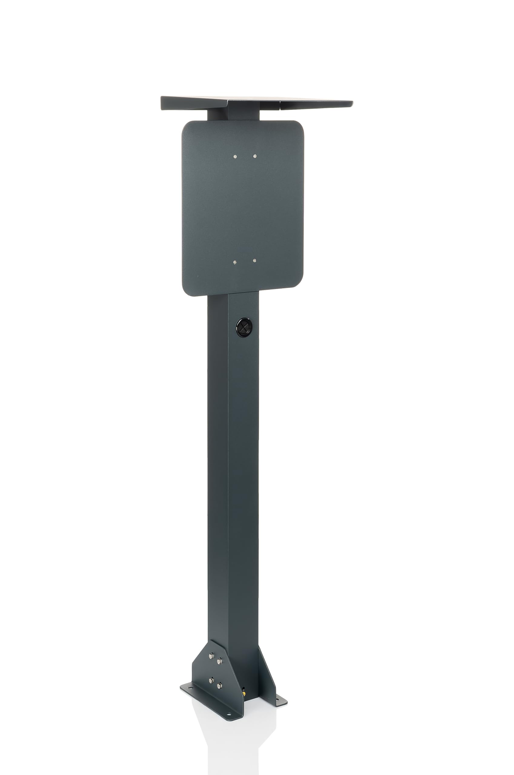 Supporto universale di alta qualità in alluminio per wallbox con tetto per la protezione dalle intemperie della stazione di ricarica. Colonna di supporto per stazioni di ricarica per