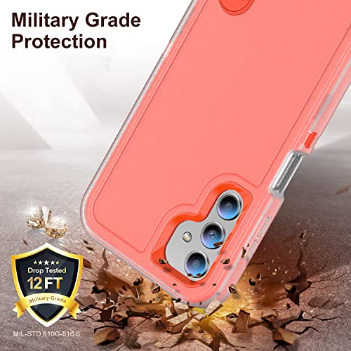 IDweel for Galaxy A14 5G Case with Build-in Kickstand, Clear/Orange - image 7