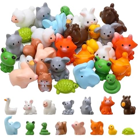 GSrenyu 30 Pcs Mini Resin Animal Figures Cover