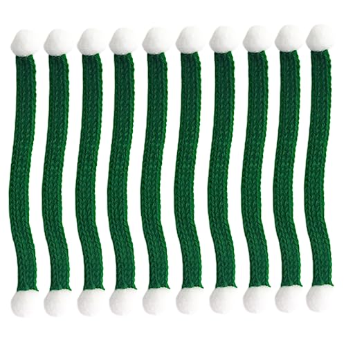 MOLUCKFU 10pcs Mini Christmas Scarf Festive Wine Bottle Cutlery Bag Decorations Reusable Cozy Yarn Accessories for Holiday Ambiance for Friends Family