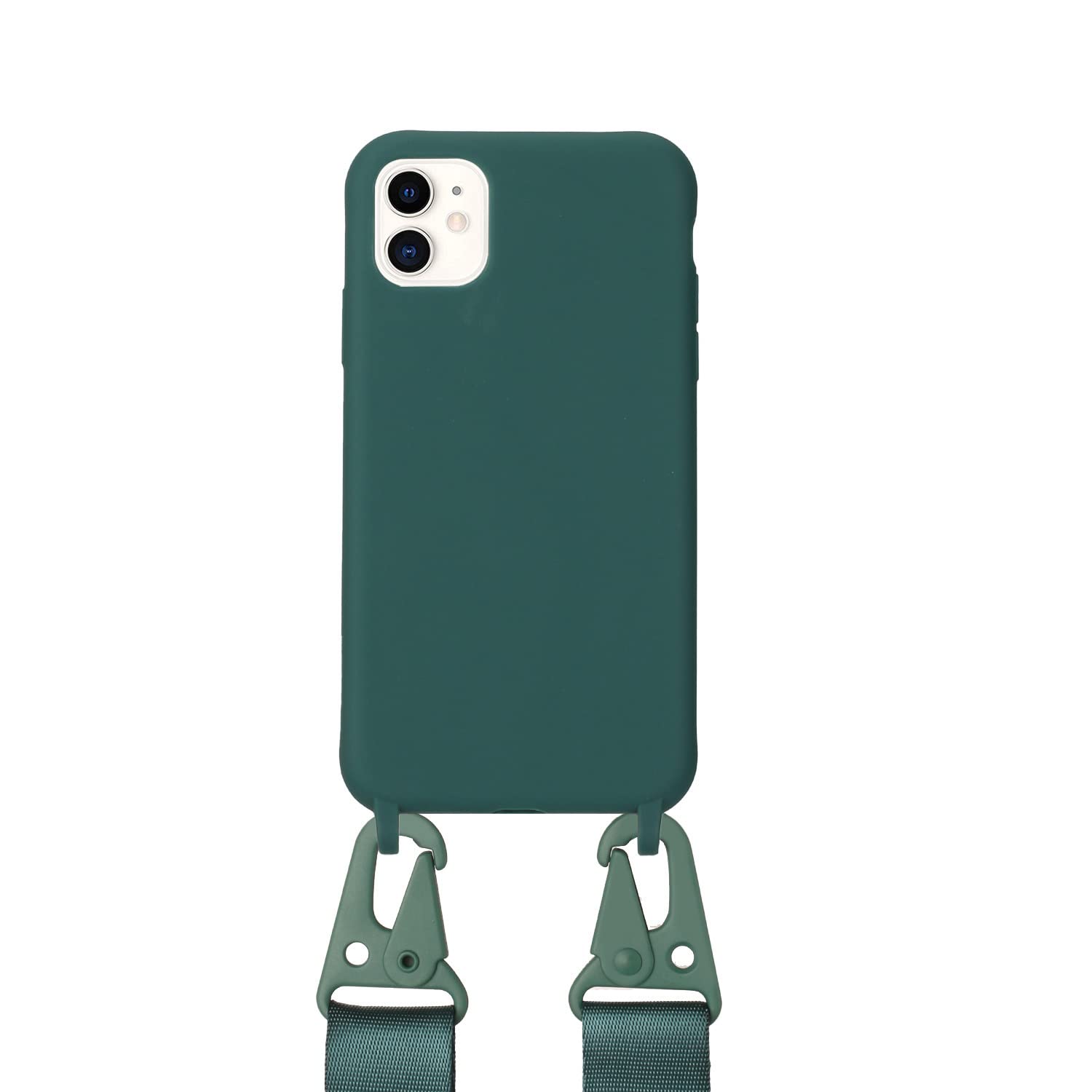 vrupin Funda Compatible con iPhone 13.con (2 x Protector Pantalla)con Cuerda Case con Ajustable Cordón.Silicona Líquida Funda-Loto Color — view 2