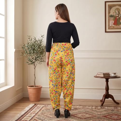 Image of FASHION GALLERY Women's Rayon Relaxed Fit Patiala Salwar with Full Length Drawstring Closure Type and Flexible Waist|Patiala Pant for Woman