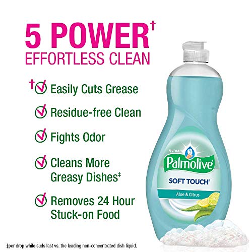 Palmolive Ultra Soft Touch Aloe And Citrus Liquid Dish Soap | Soft Touch On Hands | Tough-On-Grease | Concentrated Formula - 32.5 Ounce Each Bottle (Pack Of 3) #TOP2