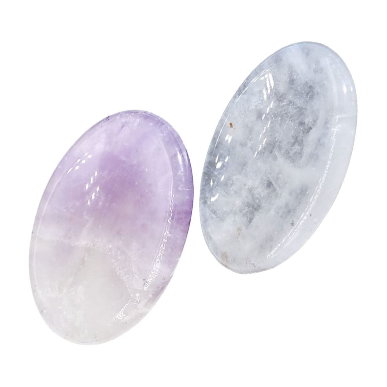 PLAFOPE 10kawałki Naturalny Kamień Masujący Owalna Płytka Do Gua Sha Kryształowy Wyciskacz Do Stresu Wygodny Worry Stone Twarz Szyję i