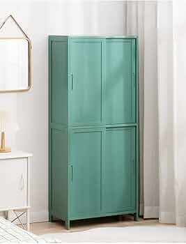 木製引き戸タンス ワードローブ 服吊り タンス 開き戸 クローゼット 80幅 幅80