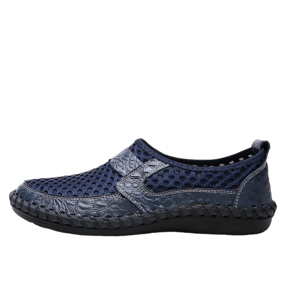Men's Mesh Sandals Slip-On Shoes with Stitching Details for Outdoor Walking Driving, Spring and Summer Men's Breathable Shoes