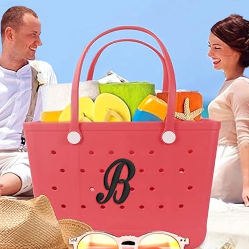 Fannoday Letter Charms, Black Shoe Single Letter DIY Decoration Charms for Bogg Bag, Alphabet Accessories for Beach Bag with Boys and Girls Women Teens Adults Party Gift Favors2