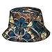 Bucket Hats Psychedelic Wallpaper Print Schwarze Strandmützen mit breiter Krempe, Fischerhüte für Sonnenschutz