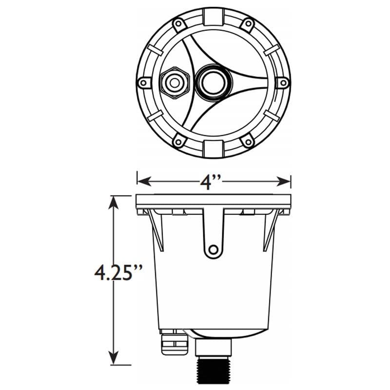 VOLT 12V 3-in-1 Waterproof IP68 Outdoor in-Grade Light with Brass Grated Top (Bronze) for Path, Garden, Deck, Yard or Pond Low Voltage Landscape Lighting