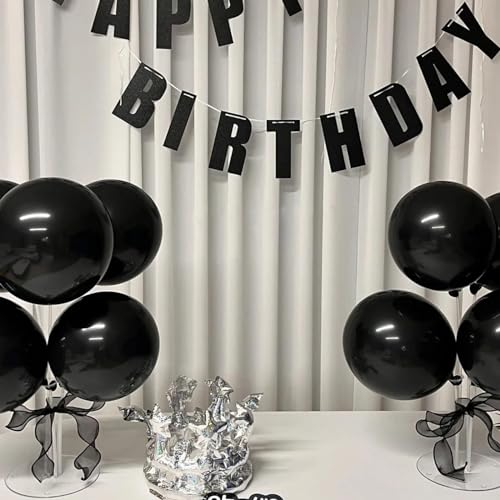 Image of Black Balloons 110Pcs, 5 Inch Small Black Latex Party Balloons, Mini Thick Black Birthday Balloons for Wedding Baby Shower Decorations.